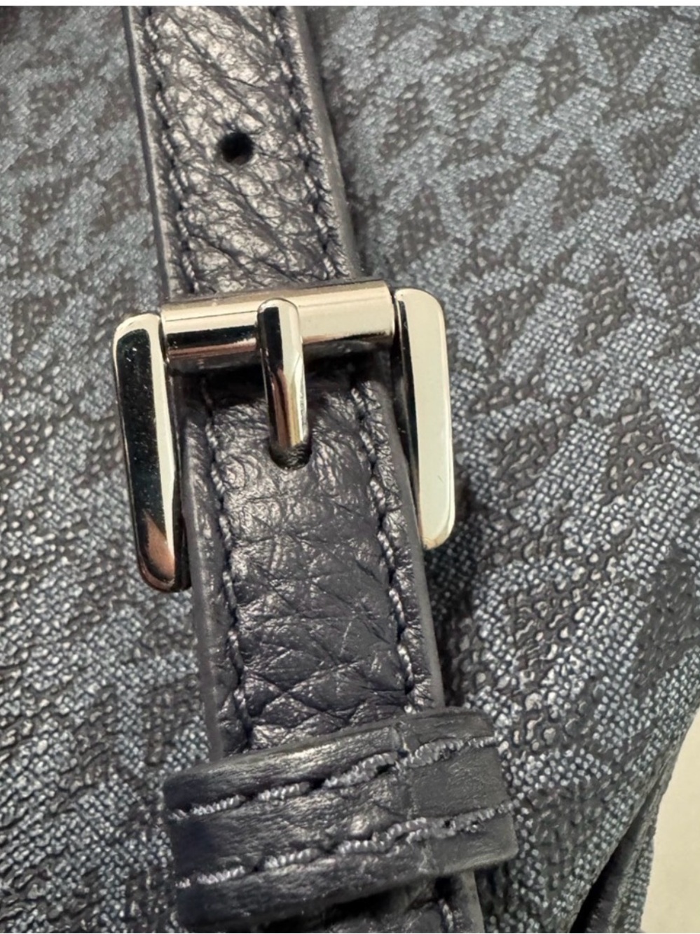 Michael Kors Black Logo-Print Backpack with Gold Hardware EUC - Picture 6 of 11